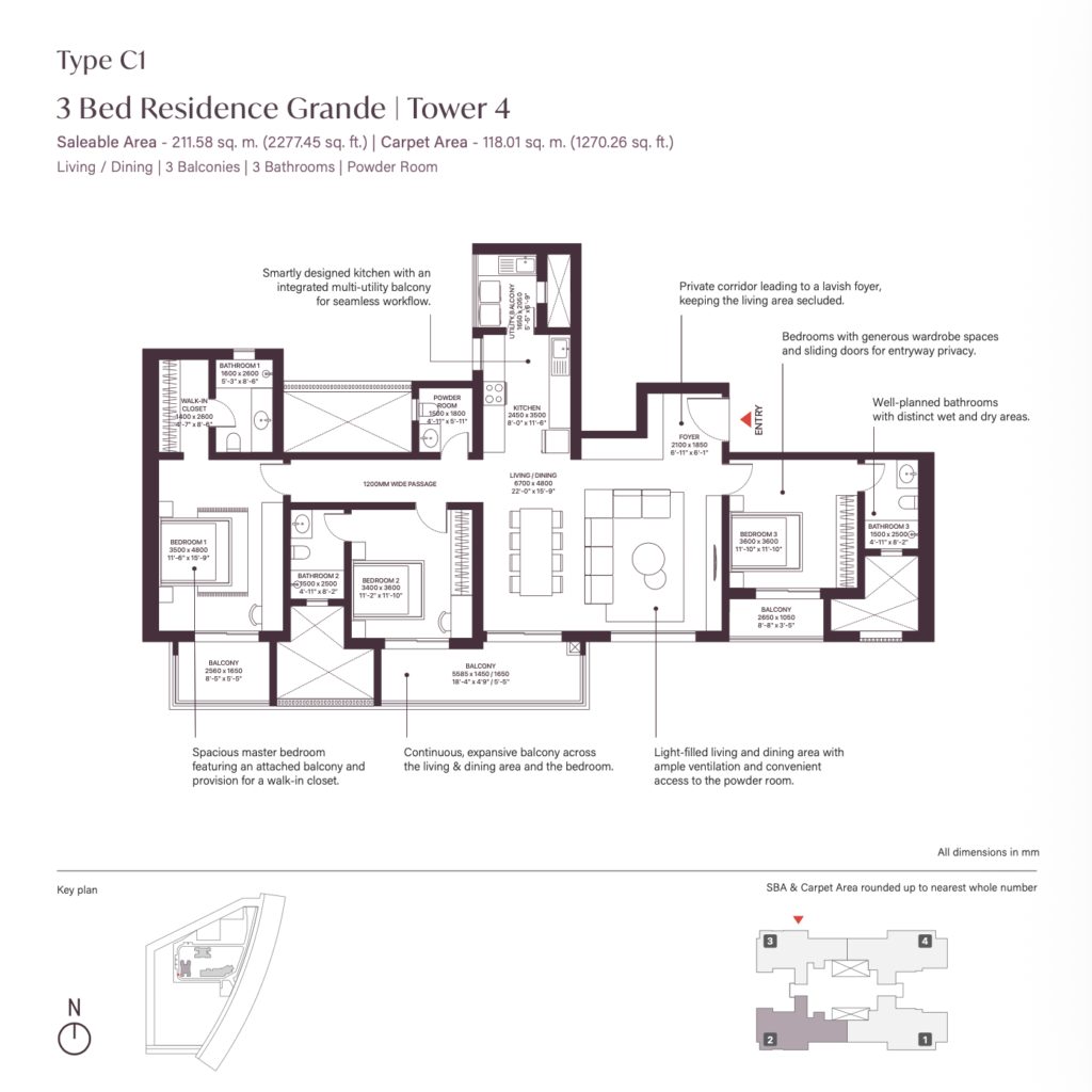 tower C1 4bhk layout
