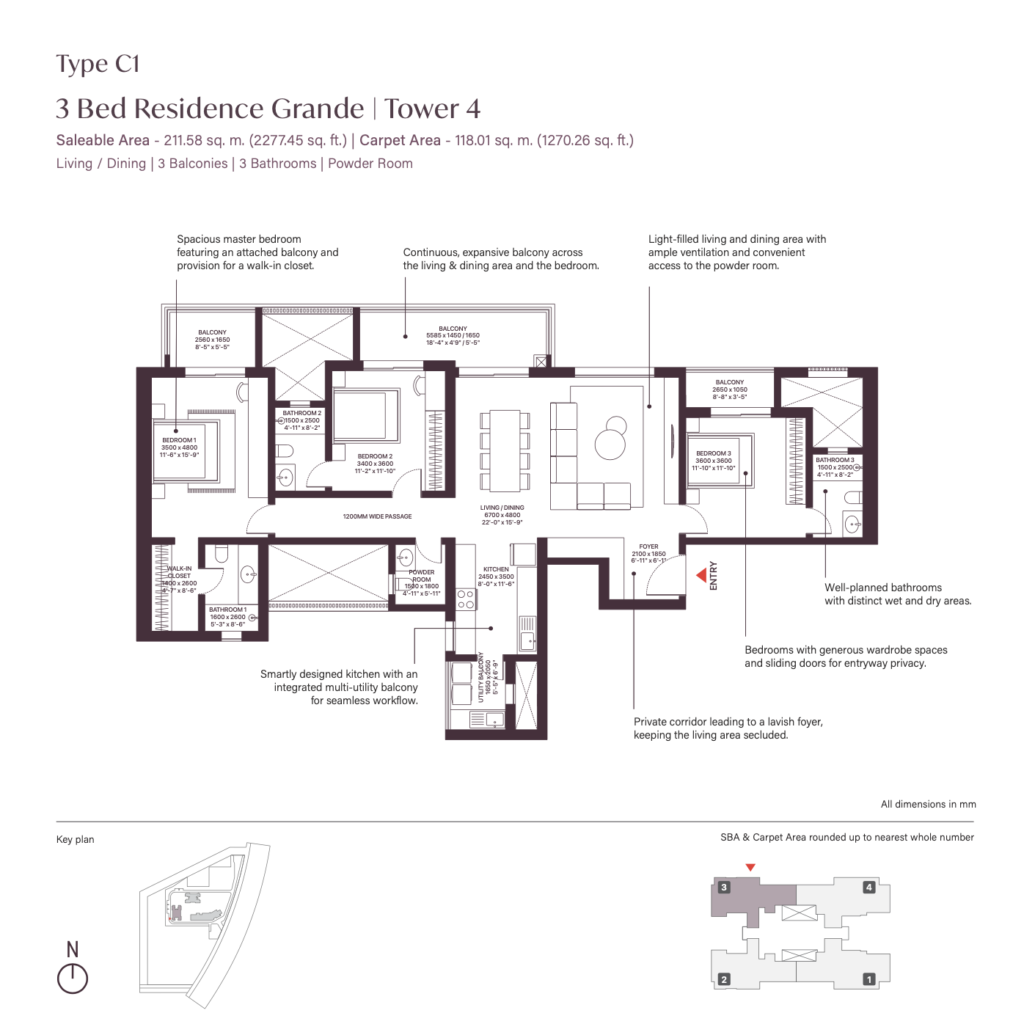 tower c1 3bhk layout